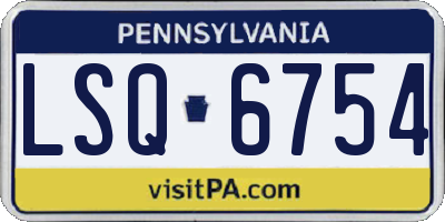 PA license plate LSQ6754