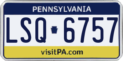 PA license plate LSQ6757