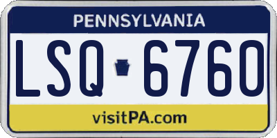 PA license plate LSQ6760