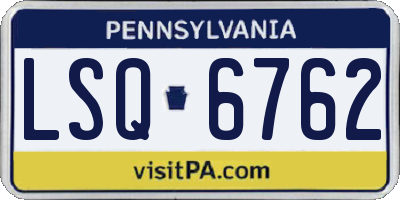 PA license plate LSQ6762