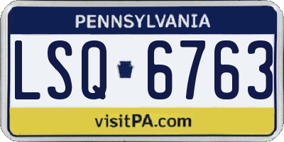 PA license plate LSQ6763