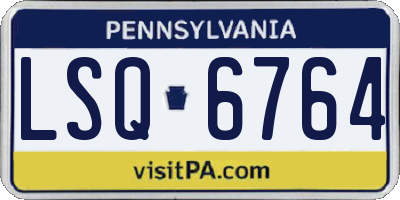 PA license plate LSQ6764