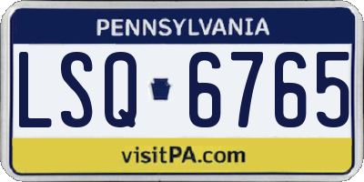 PA license plate LSQ6765