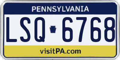PA license plate LSQ6768