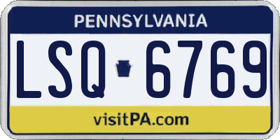 PA license plate LSQ6769