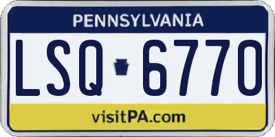 PA license plate LSQ6770