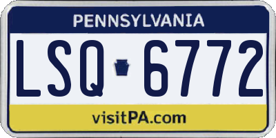 PA license plate LSQ6772
