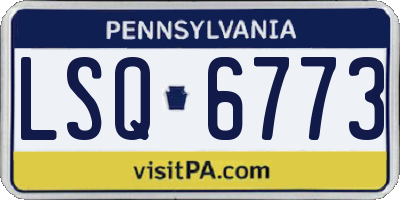 PA license plate LSQ6773