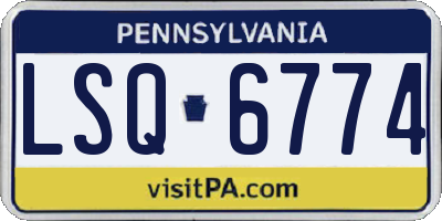 PA license plate LSQ6774