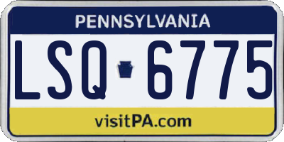 PA license plate LSQ6775
