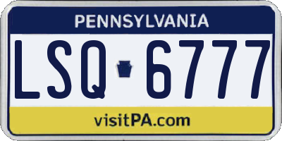 PA license plate LSQ6777