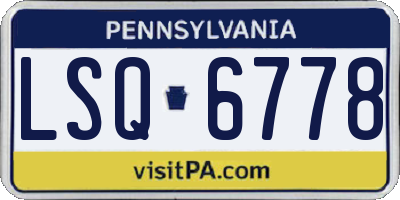 PA license plate LSQ6778