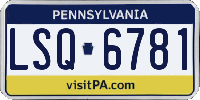 PA license plate LSQ6781