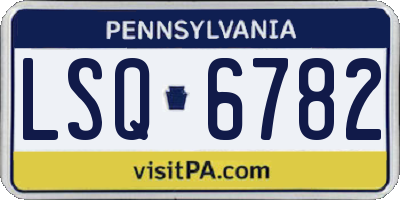 PA license plate LSQ6782