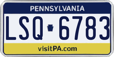 PA license plate LSQ6783