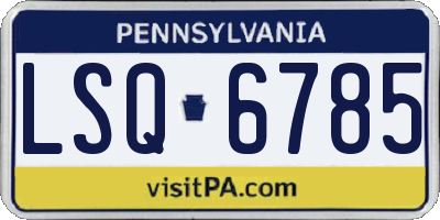 PA license plate LSQ6785
