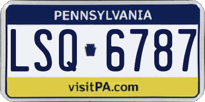PA license plate LSQ6787