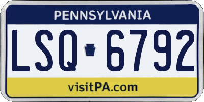 PA license plate LSQ6792