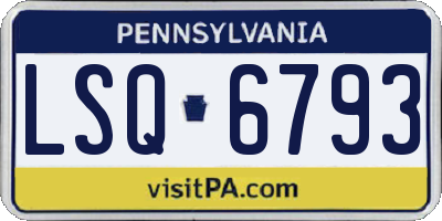 PA license plate LSQ6793