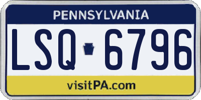 PA license plate LSQ6796