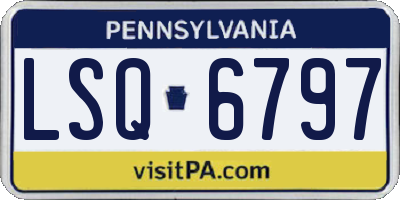 PA license plate LSQ6797