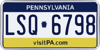PA license plate LSQ6798