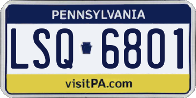 PA license plate LSQ6801