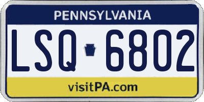 PA license plate LSQ6802