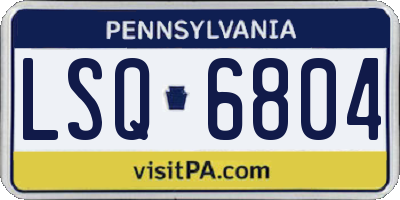 PA license plate LSQ6804
