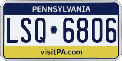 PA license plate LSQ6806