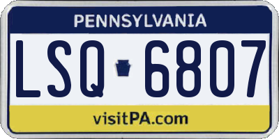 PA license plate LSQ6807
