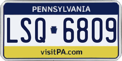 PA license plate LSQ6809
