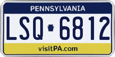 PA license plate LSQ6812