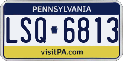 PA license plate LSQ6813