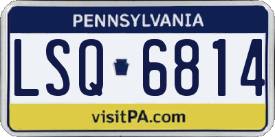 PA license plate LSQ6814