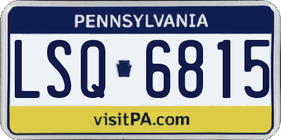 PA license plate LSQ6815