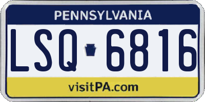 PA license plate LSQ6816