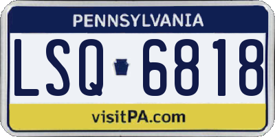 PA license plate LSQ6818