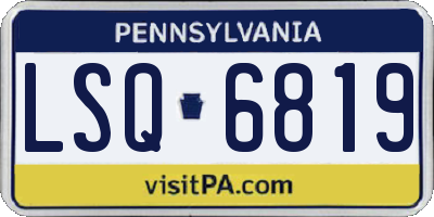PA license plate LSQ6819