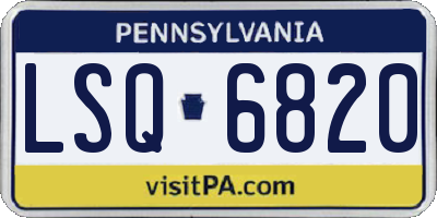 PA license plate LSQ6820