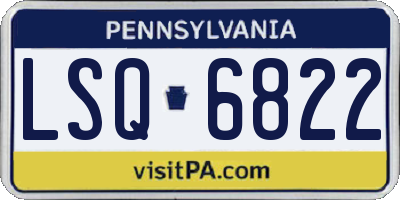 PA license plate LSQ6822