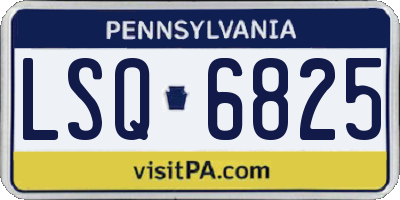 PA license plate LSQ6825