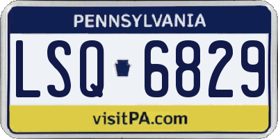 PA license plate LSQ6829