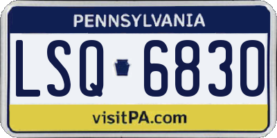 PA license plate LSQ6830