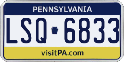 PA license plate LSQ6833