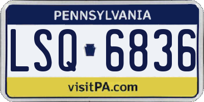 PA license plate LSQ6836