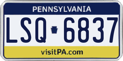 PA license plate LSQ6837