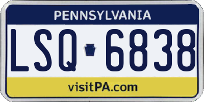 PA license plate LSQ6838