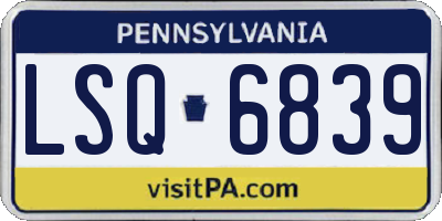 PA license plate LSQ6839