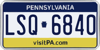 PA license plate LSQ6840